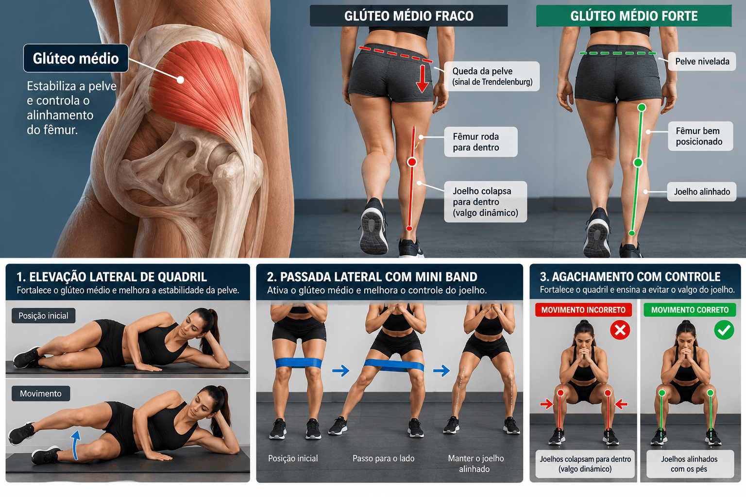 Exercícios para glúteo médio